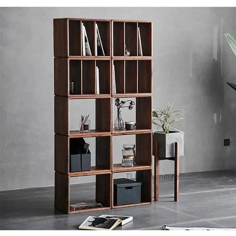 Shelf Creative Japanese Corner Bookcase for Room Small Combination Display Unique Bookcases Solid Wood Rounded for Coffee Shop