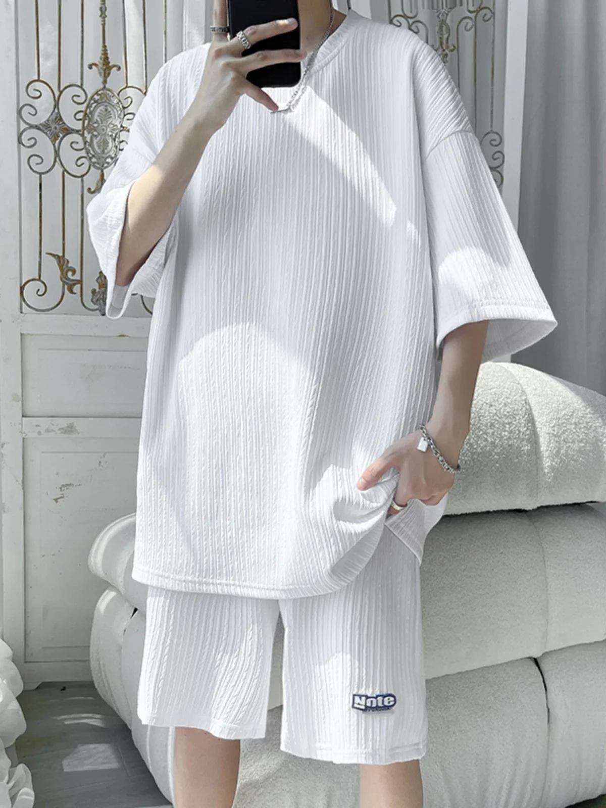 faionable-ice-silk-men's-sportswear-set-ort-sve-t-irt-and-orts-lightweight-comfortable-breathable-for-summer