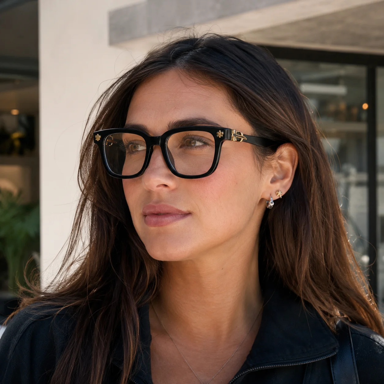 Vintage Anti-Blaulicht-Brille, Pflaumenblüten-Design, gebogener Machete-Quadratrahmen, UV400, modische Brille für den täglichen Bildschirmgebrauch – Detail 1