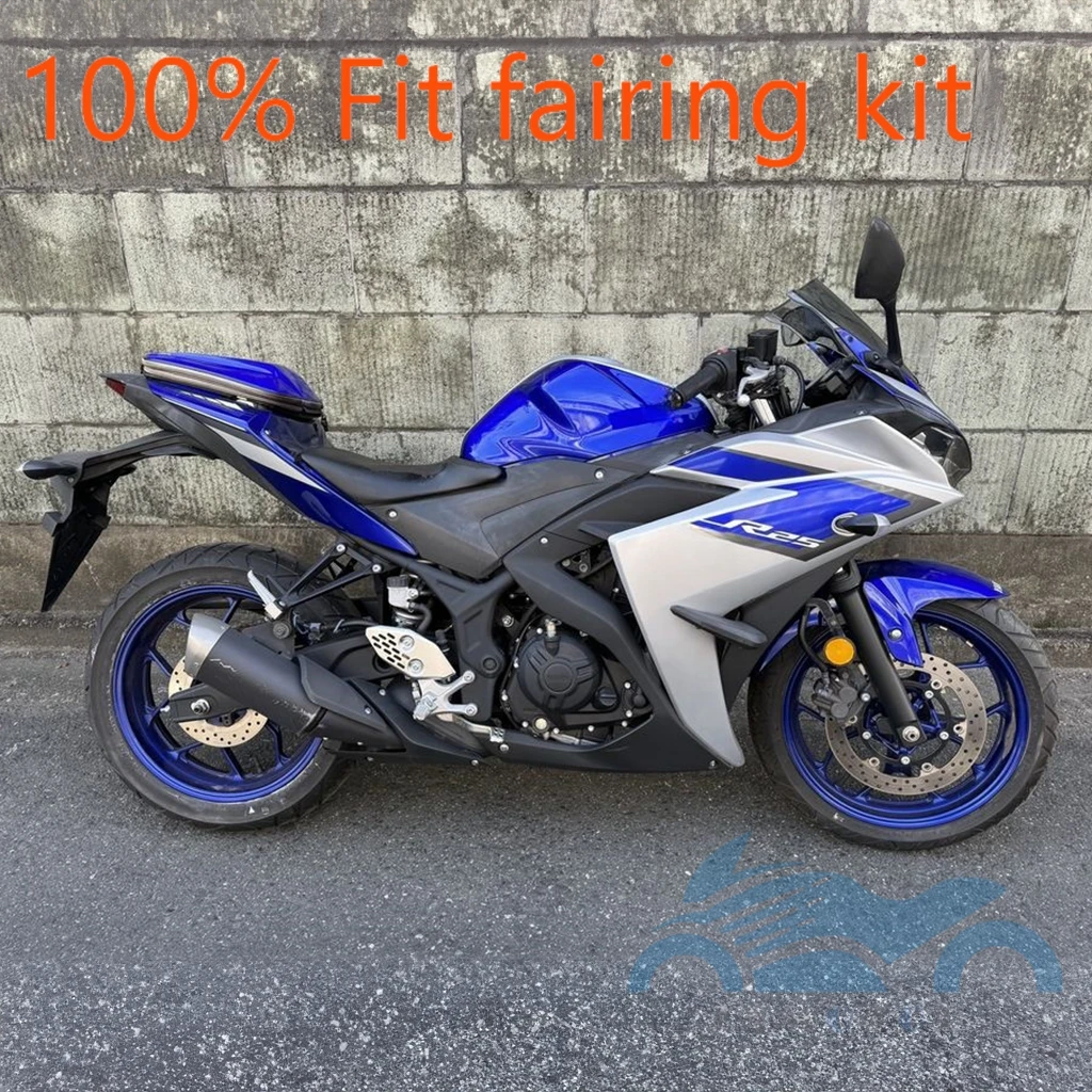 YAMAHA YZF R25 R3 2013 2014 2015 2016 2017 2018 YZF-R25 YZF-R3 페어링 키트에 적합한 은빛 파란색 차체 쉘