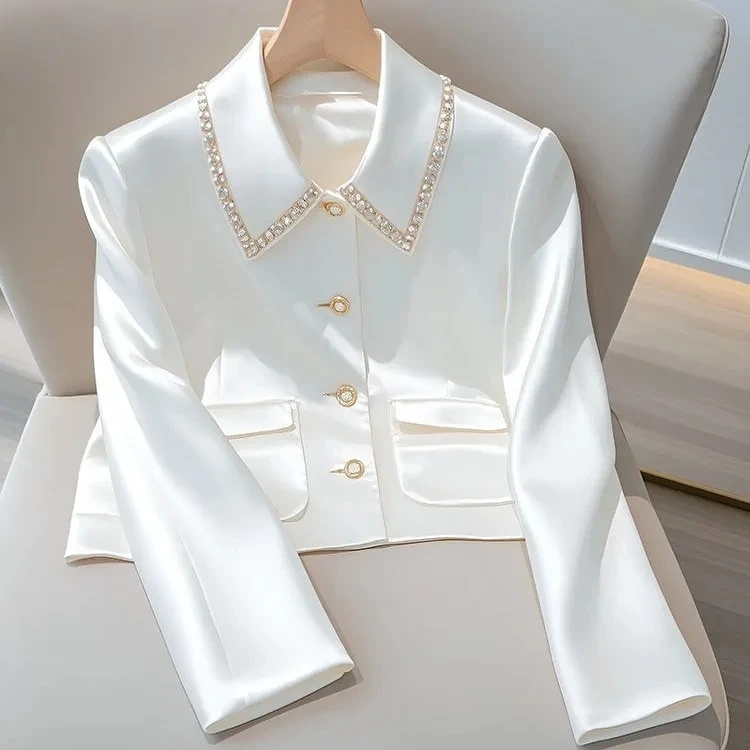 High-End Chic Blazer Women's Short Outwear Spring Autumn New Unique Super Good-Looking Loose Long Sleeve Professional Suit Tops