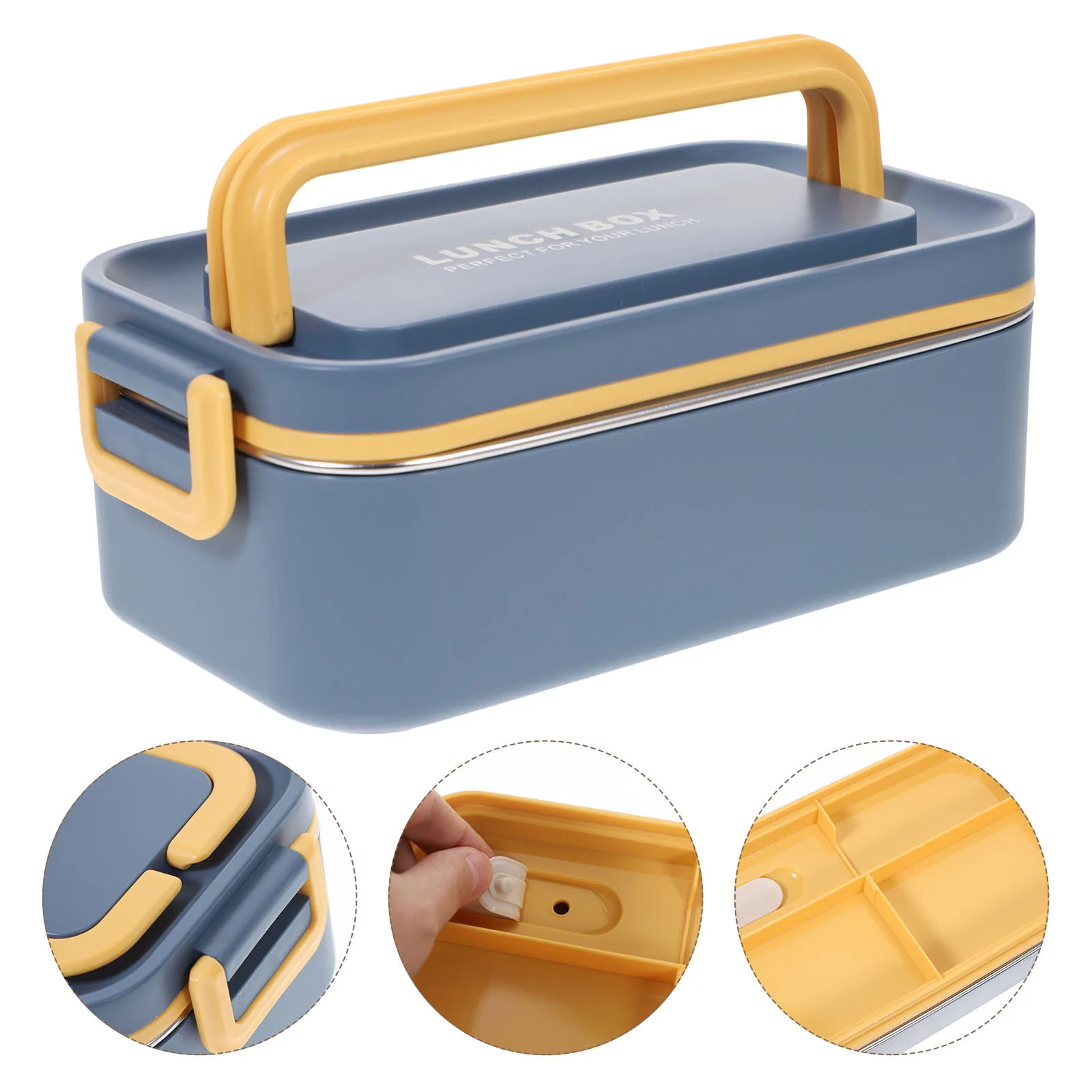 

Stainless Steel Bento Box Compartment Container Safe for Children Adults Insulated Food Box for Office