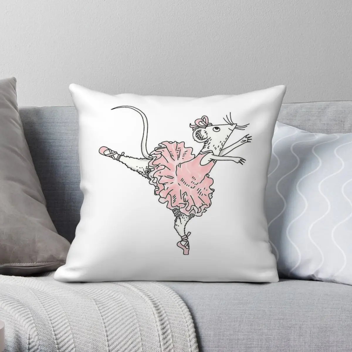 Angelina Ballerina Tv Square Pillowcase Polyester Linen Velvet Creative Zip Decor Pillow Case Sofa Cushion Cover