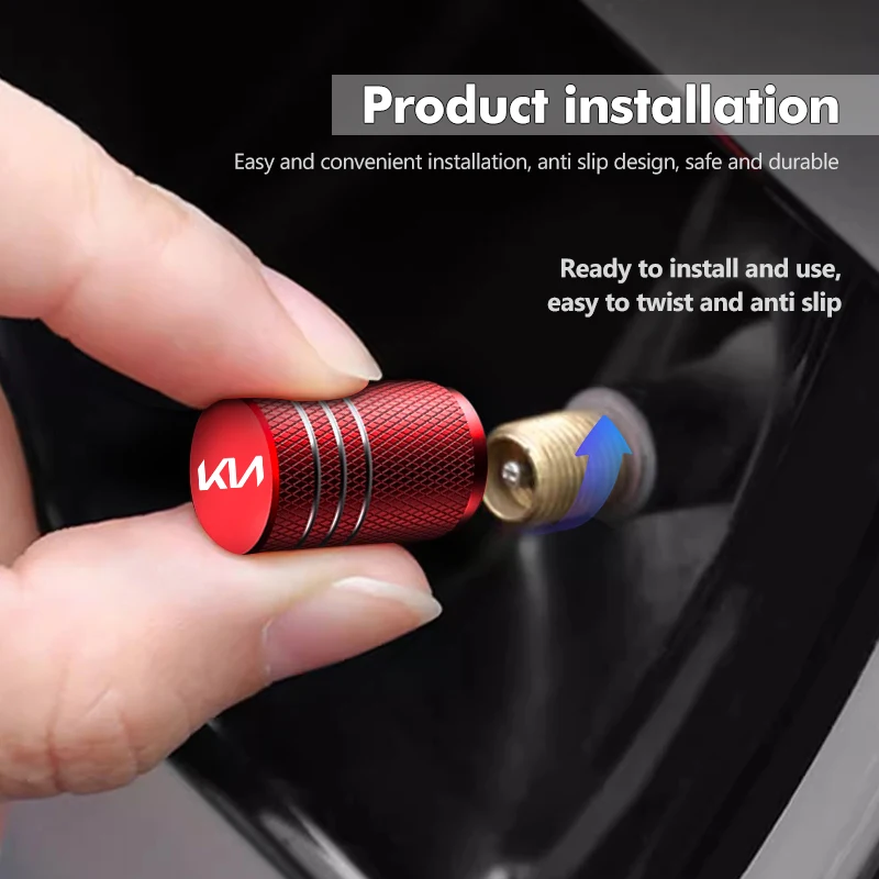 Aluminum Alloy Car Wheel Tire Valve Cap Tyre Rim Stem Cover For KIA Rio K5 K2 Sportage Ceed Sorento Picanto Stinger Soul