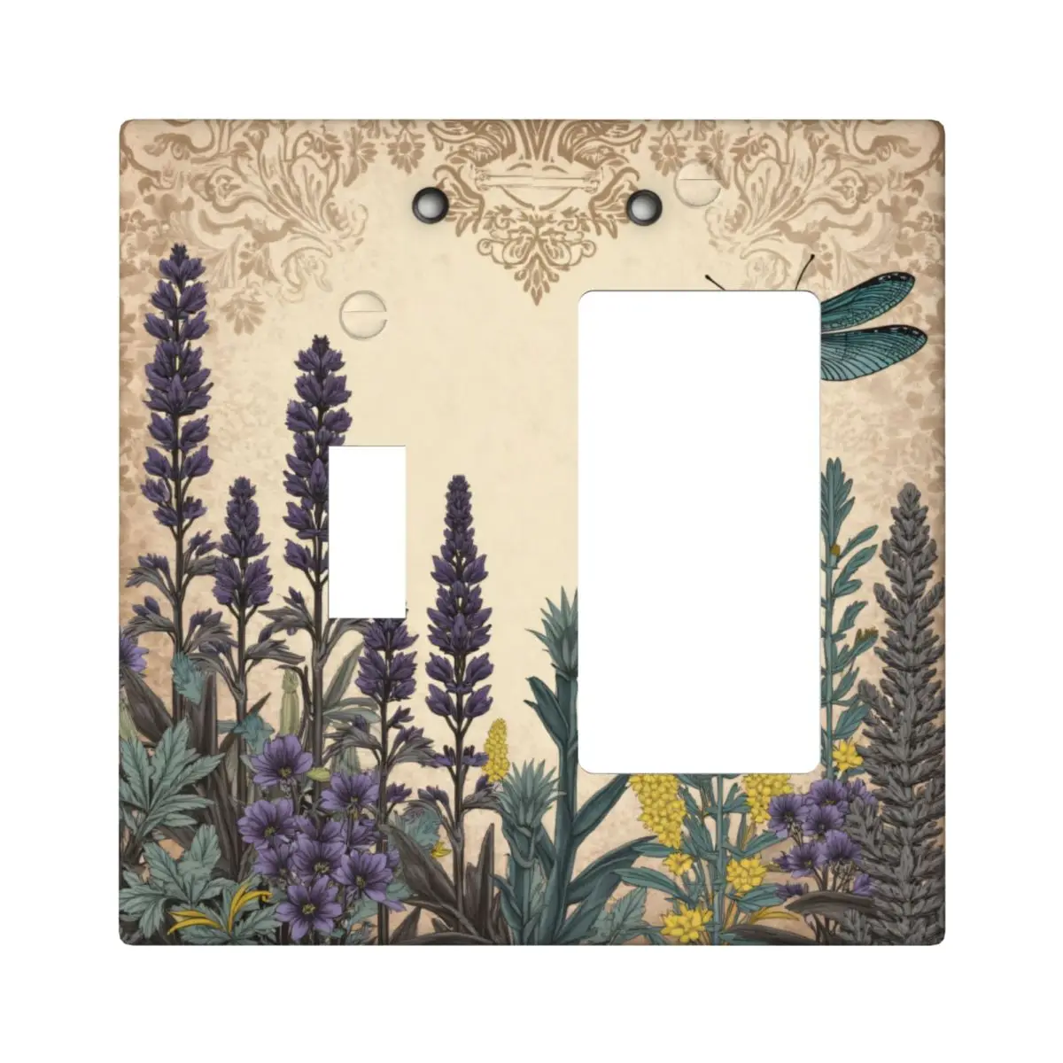 

Настенная панель, декоративная пластина выключателя света, винтажная крышка переключателя, крышка розетки, золотая, 2-полосный переключатель