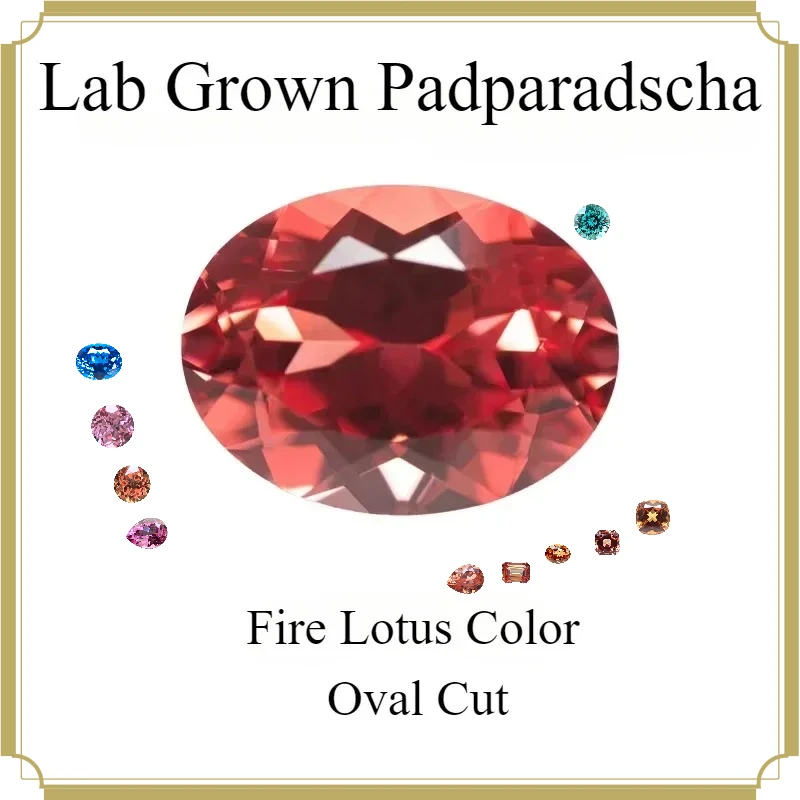 

Искусственный драгоценный камень Padparadscha овальной огранки, цвета Fire Lotus, выращенный в лаборатории, для изготовления ювелирных изделий, с возможностью выбора сертификата