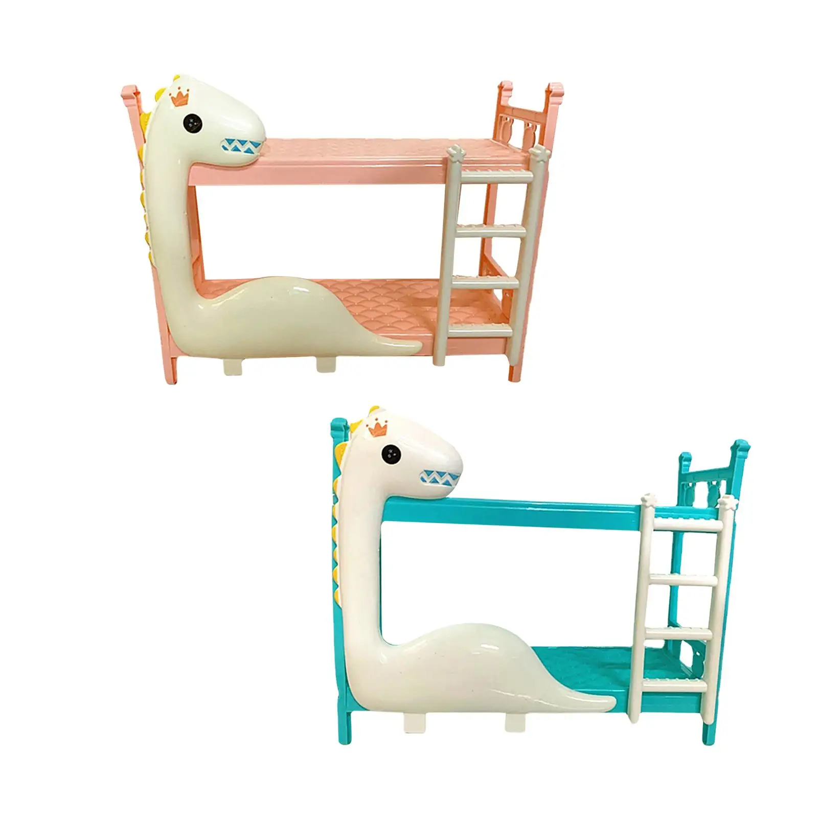 Miniature Doll Bunk Beds Realistic Toy Accessories Stackable Double Layer for