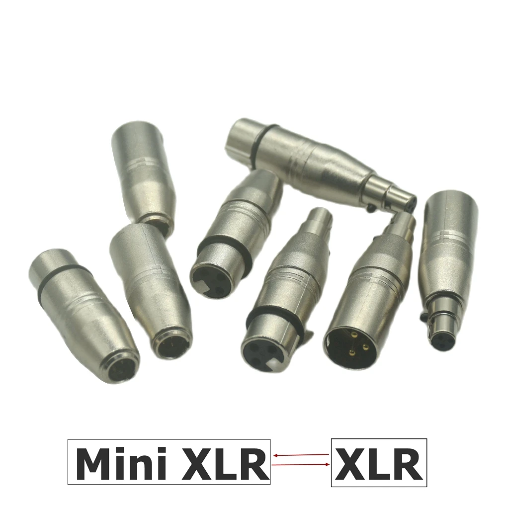 Adaptador de micrófono de Audio piezas XLR a Mini XLR, conector Mini XLR de 3 pines, de 3 pines a XLR macho y hembra, enchufe macho para cámara SLR,