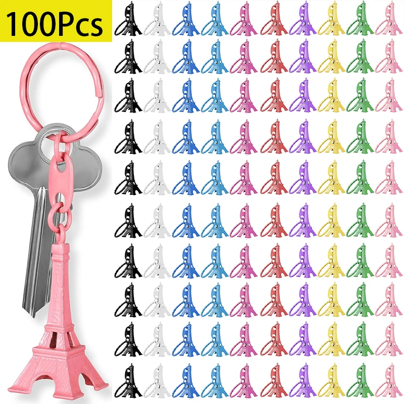 

100Pcs Zinc Alloy Metal Key Chain,Souvenir Gift Toys Keyring , Paris Sport Game Souvenir Gifts Eiffel Tower Keychain