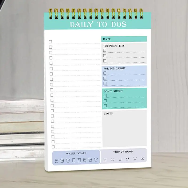 Daily To Do List Notepad Coil Undated Daily Planner Notebook Task Checklist Organizer Agenda Pad For Work Home Work Organizer