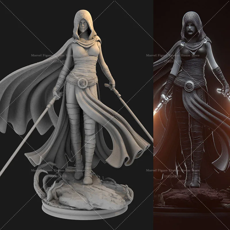 

1/24 1/12 Scale Star Wars Ventress Jedi Padawan Bounty Hunter DIY Self-assembled GK 3D Resin Un-panited White Femlae Doll Toys