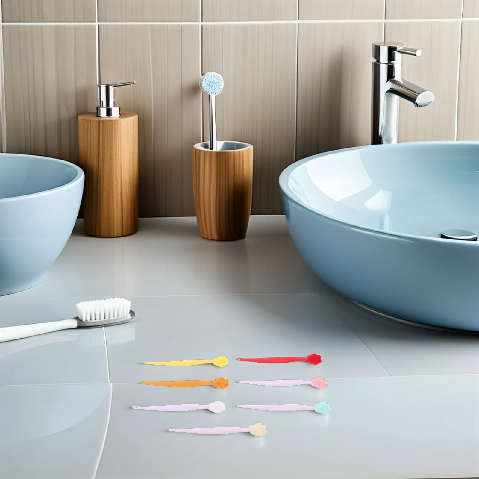 7 pz Silicone Zampa di Gatto Scrubber Viso Double-Sided Naso Poro Cleaner Rimozione di Comedone Delicato Silicone Spazzola Esfoliante Pelle