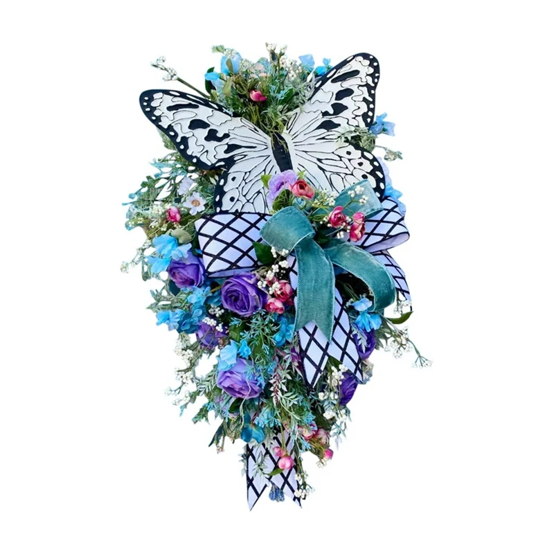 

Butterfly Summer Wreaths For Front Door Spring Summer Butterflies Decor Welcome Sign Summer Wreath Durable Easy To Use