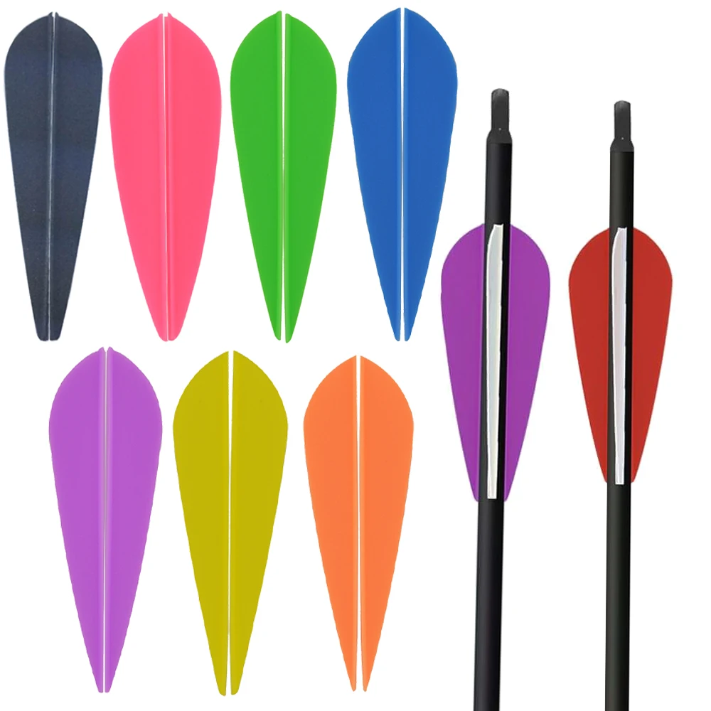 

50PCS Arrow Feathers 3inch Rubber Fletches Vanes DIY Archery Shaft for Outdoor Bow Hunting Shooting Training Accessories