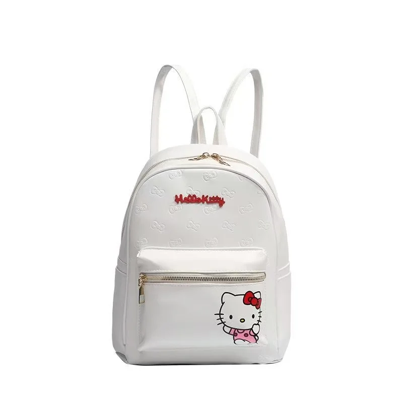 Image 6: Sac à dos Miniso Hello Kitty, sac à dos d'eau en cuir blanc, sac à dos imperméable, résistant à l'usure, à la mode et tendance, long