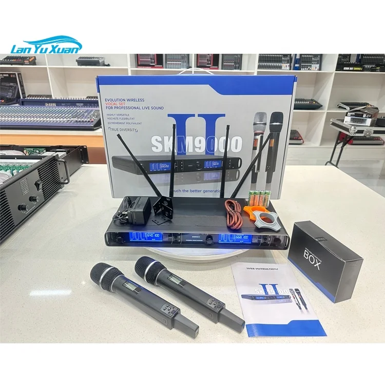 

SKM9000-II New Design 2 Channel Wireless Microphone UHF Handheld Mic