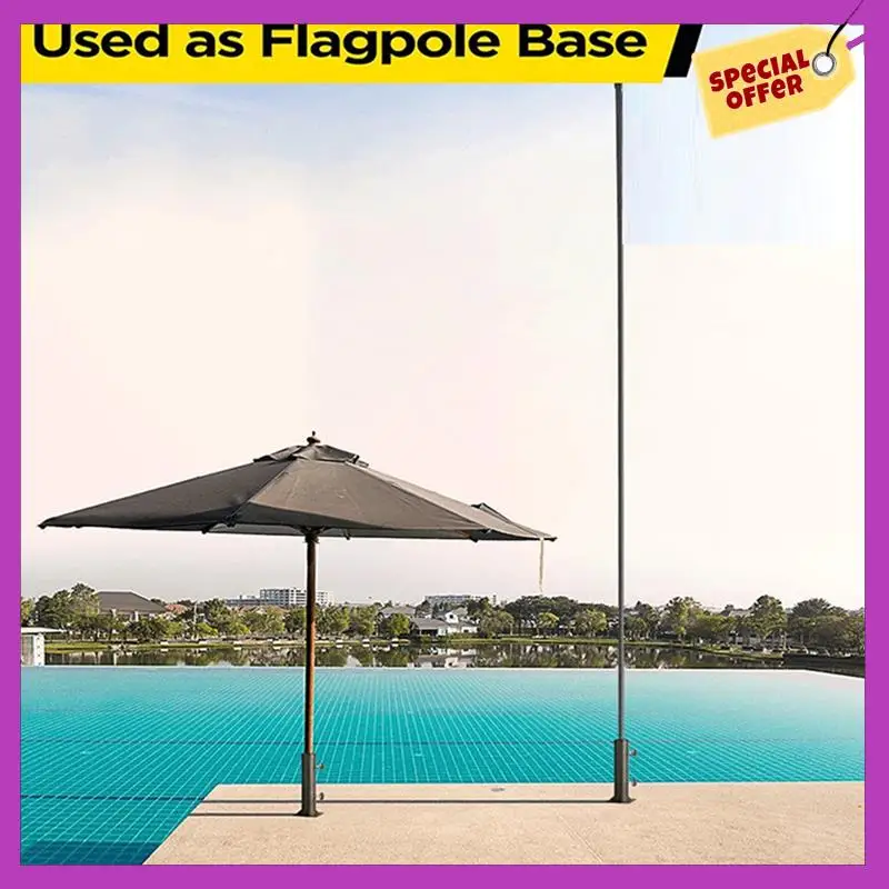 

HFIL-Patio Umbrella Base Stand Diameter Umbrella Stand Tube Bracket Deck Mount Umbrella Holder For Outside Garden Backyard Durab
