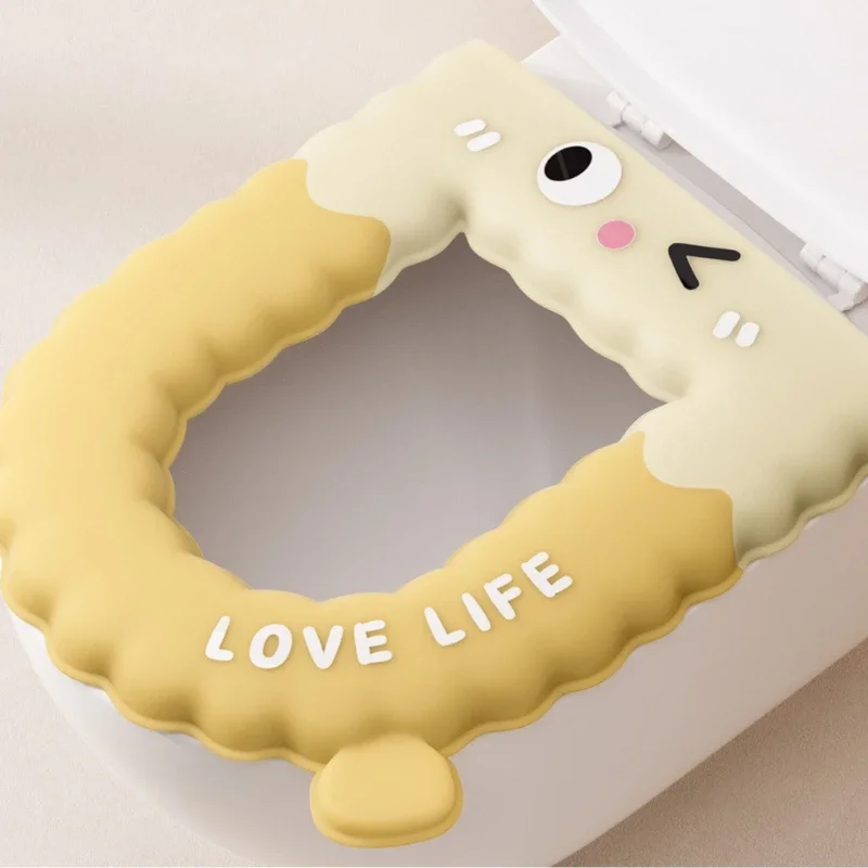 Waterproof Non-Slip Toilet Seat Cushion - Foam Silicone Material Universal Size Washable All Year Round Home Bathroom Essential