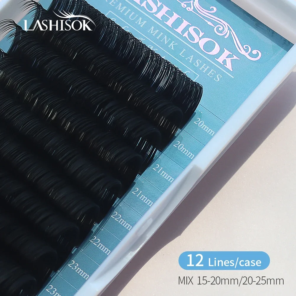 

GLAMLASH Mix 7~25 mm 16 lines sable false natural matte black eyelash extension wholesale eye lashes extension makeup cilia