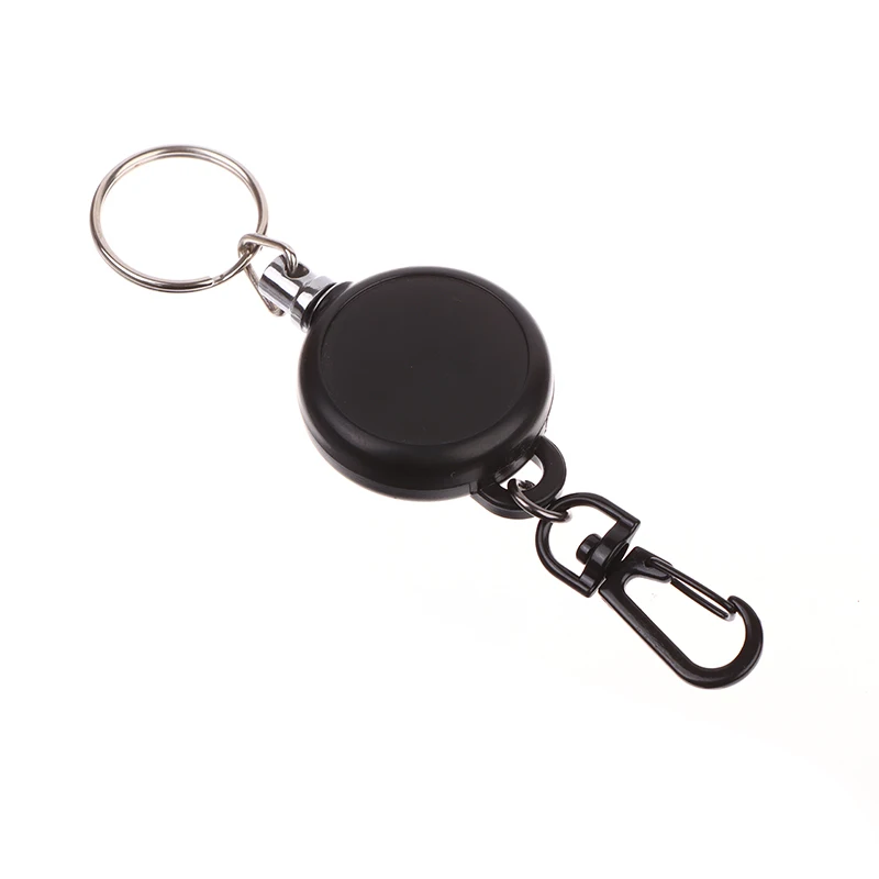 Porte-clés anti-perte avec nervure en fil d'acier élastique, porte-carte, ceinture de recul, porte-badge d'identification à bobine rétractable