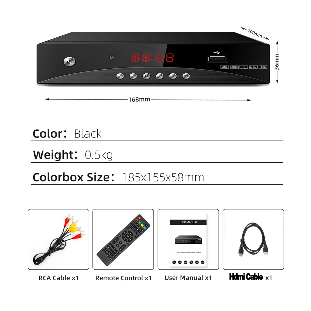 FTA DVB-S2 Dekoder Satelitarny HD Cyfrowy Odbiornik TV Satelitarnej Receptor H.264 Obsługa MTK7601 WIFI Dongle Tuner DVB S2 Dekoder