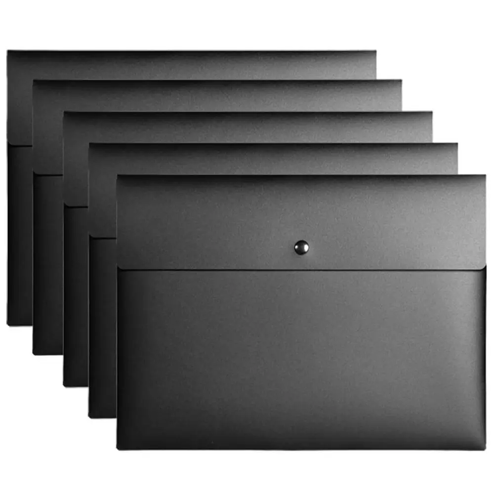 

With Snap Button Closure File Folders Pouch Document Organiser Paper Organizer Document Folder PP Plastic Storage Bag
