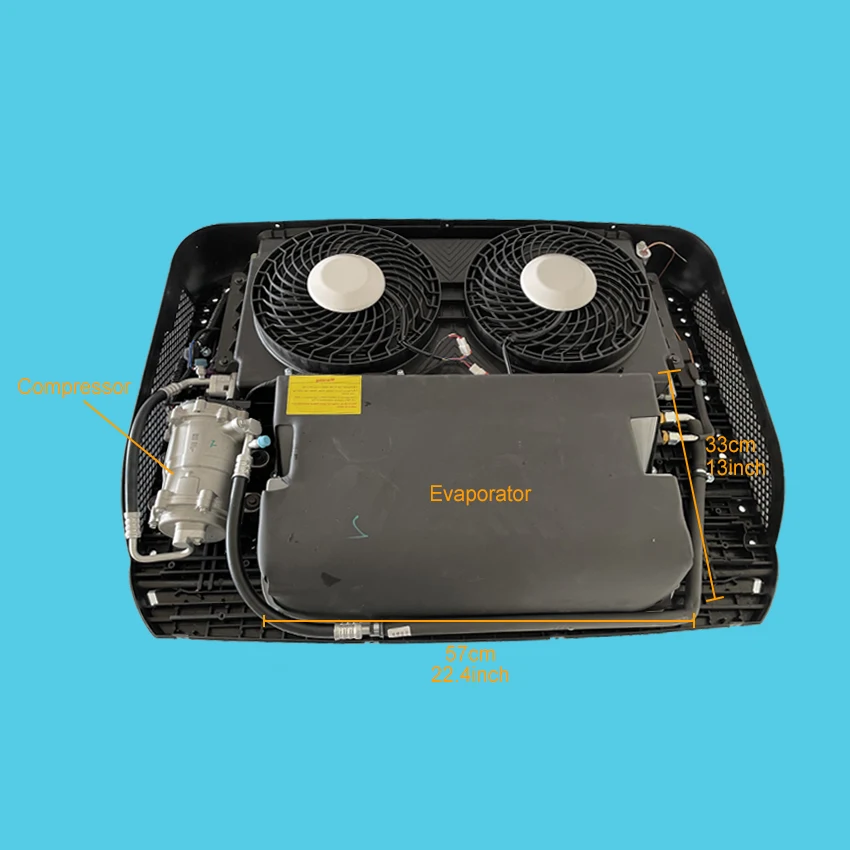 على السطح مركبة كهربائية Aire Acondicionado وحدة تيار متردد أوتوماتيكية تكييف هواء 12 فولت لمقصورة الشاحنة #4