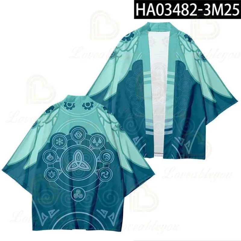 

Кимоно Tartaglia Venti Xingqiu, кимоно для косплея, накидка, кардиган с 3D цифровым принтом, пальто для взрослых и детей