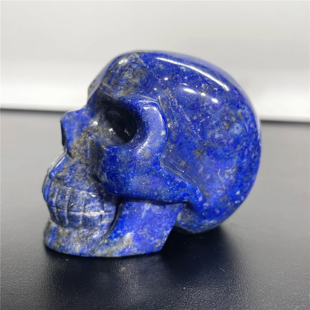 

Natural Mineral Lapis Lazuli Crystal Gems Carved Skull Ornament Collection Stones Decorative Sculpture Witchcraft China Supplier