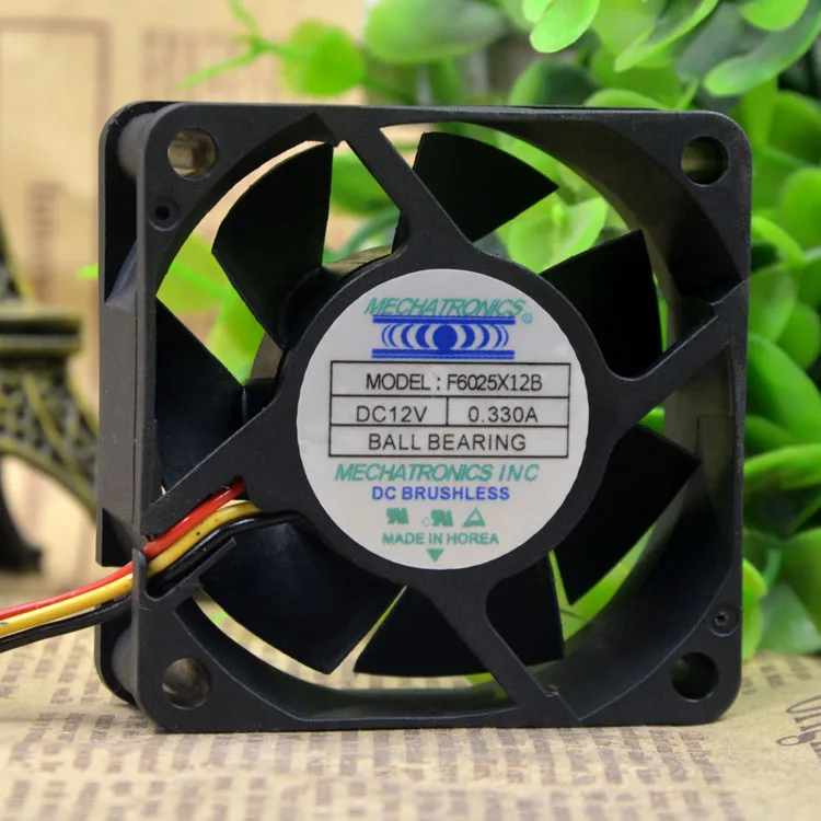 One It Was Ly Shipped South Korea Mechatronics 6025 F6025X12B 12V 0.330A Power Cooling Fan