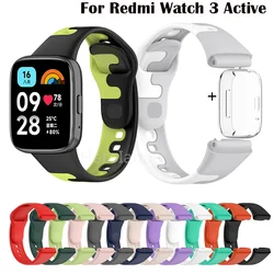 WatchBand For Redmi Watch 3 Active SmartWatch Strap Soft Silicone Wristbands Bracelet For Redmi Watch3 Lite WristBand WIth case