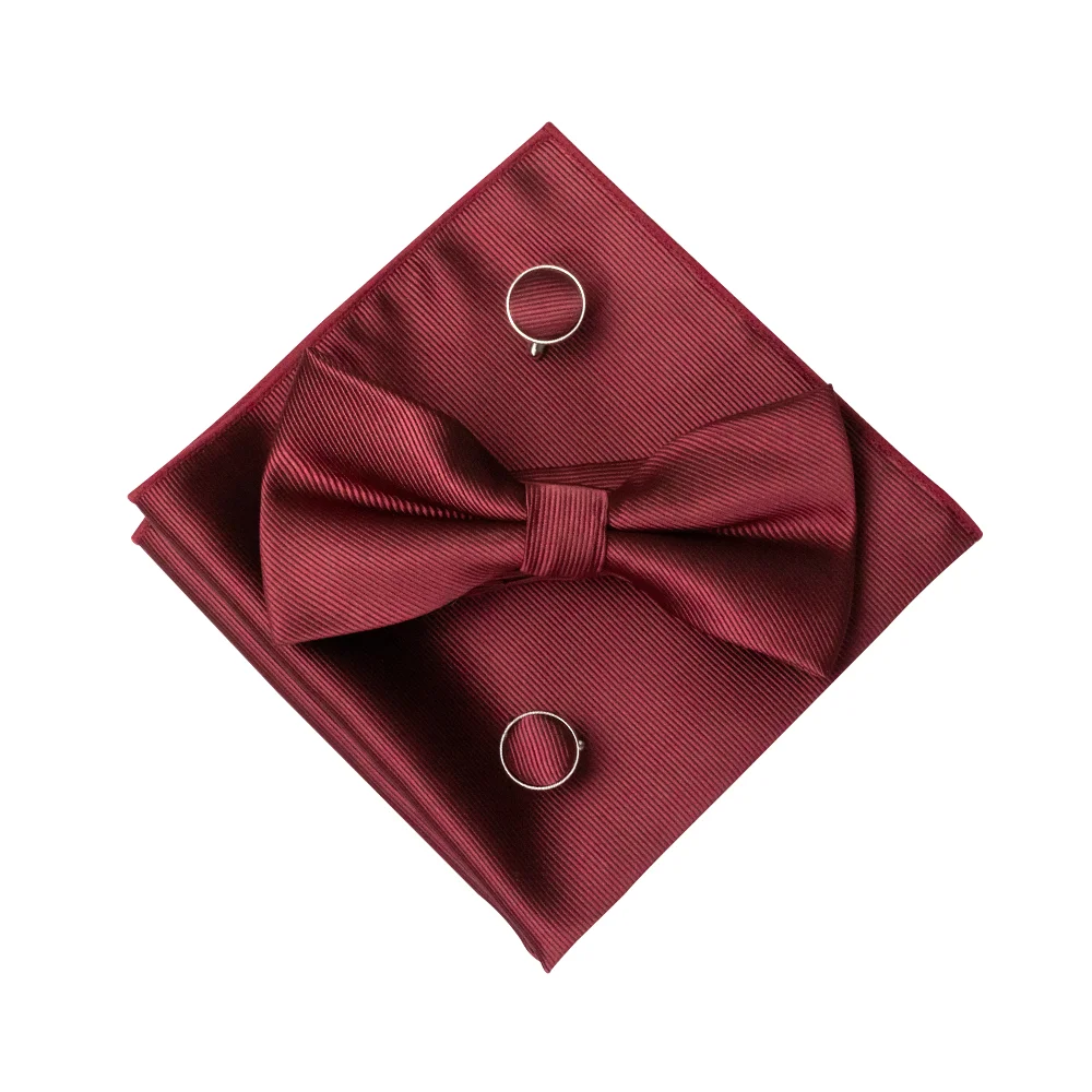 EASTEPIC Karamellfarbenes Fliege-Set mit Twill-Einstecktuch und hochwertigen Manschettenknöpfen – Klassisches Accessoire für Herren in Unifarbe – Geburtstagsgeschenk – Detail 18