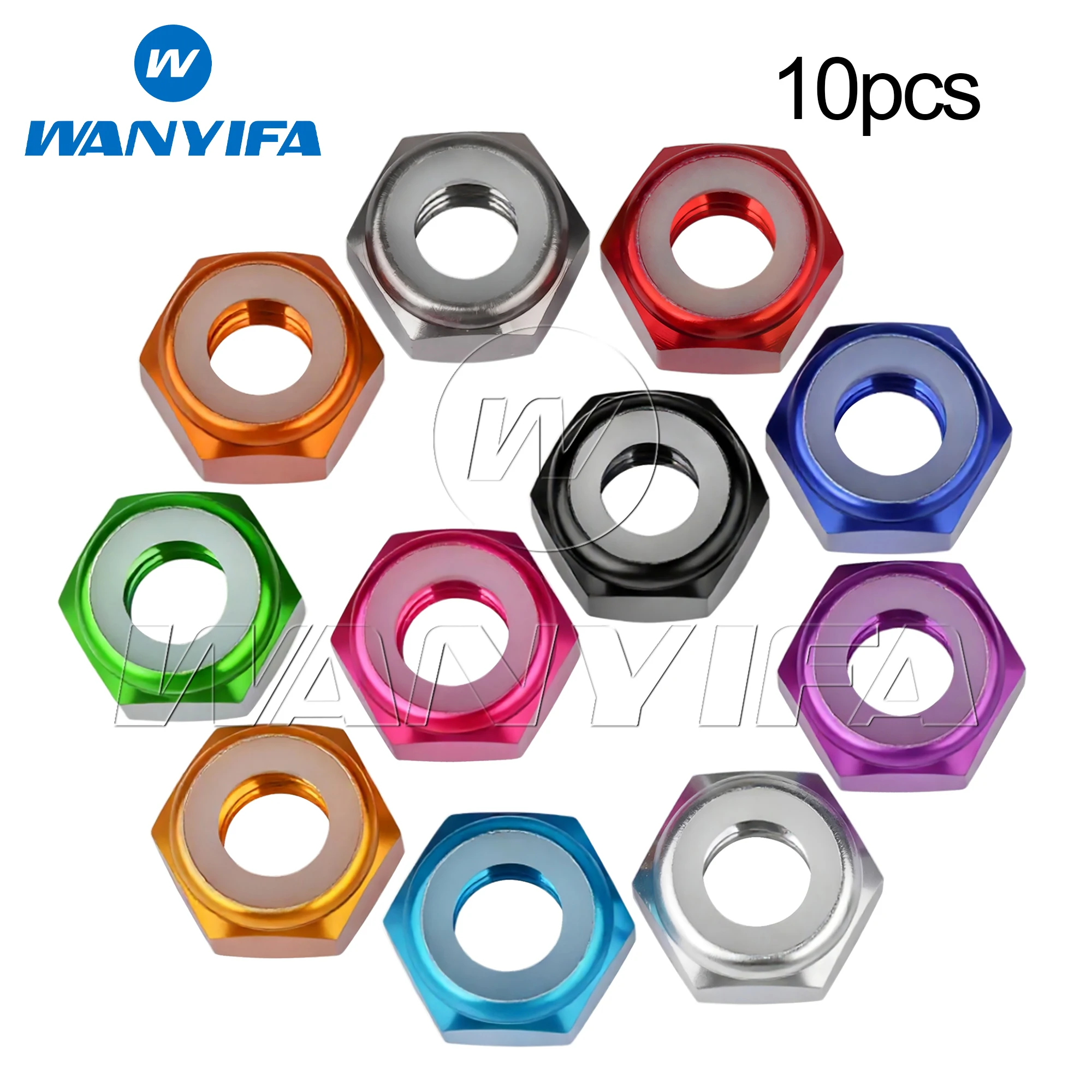 

Wanyifa 10pcs Aluminum Nuts M2 M3 M4 M5 M6 M8 Anodized Colourful Nylon Lock Nuts Insert Locking Hexagon Nut Self locking Nut