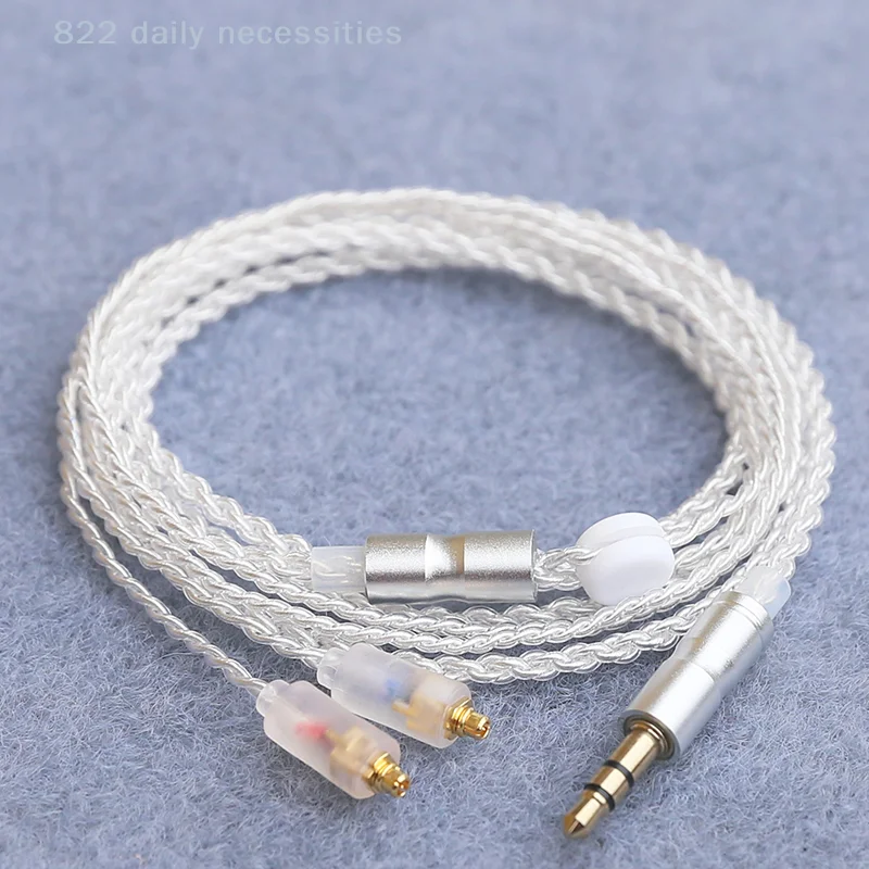 HiFi Silver Plated 3.5mm MMCX Earphone Upgrade Cable 1.2m Core for Sennheiser IE200/IE300/IE600/IE900 AKG N5005/N30