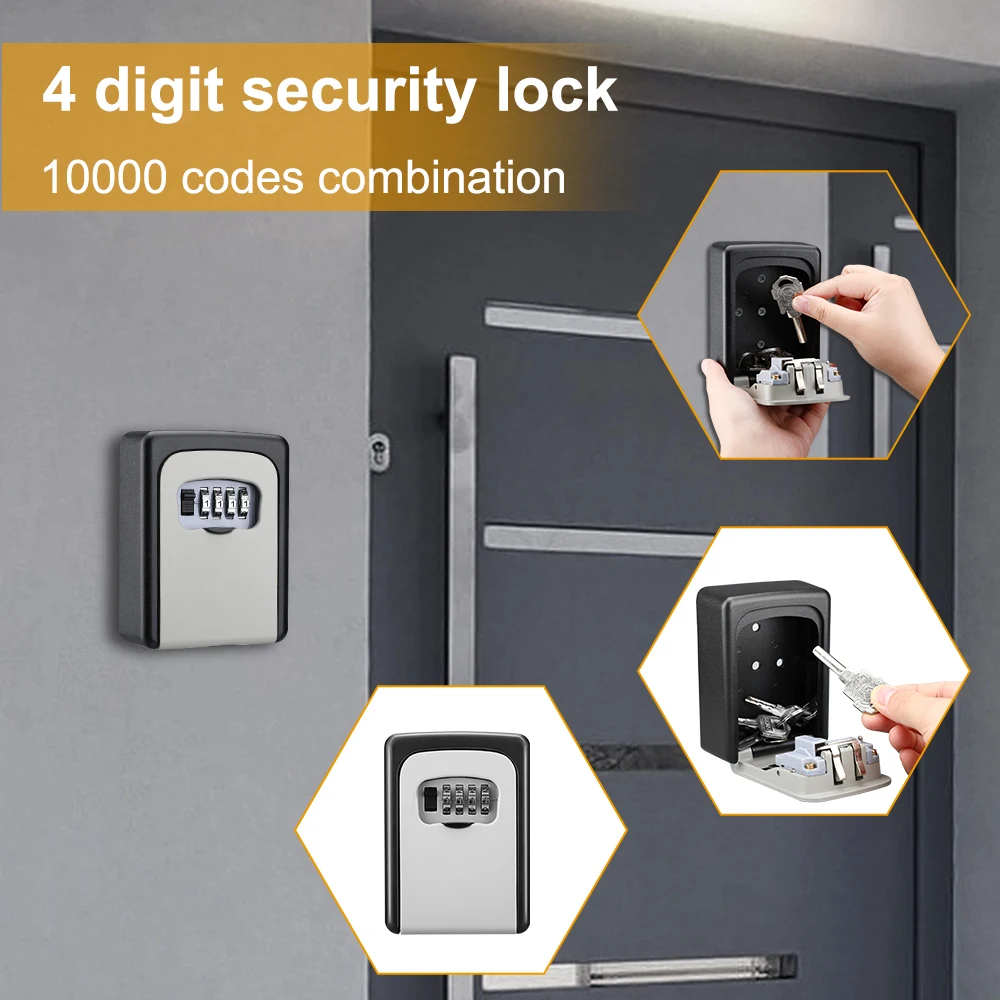 Wsdcam Wall Mount Key Lock Safe Secret Opbergbox Code Security Lock No Key Home Office Key Combinatie Box Organizer