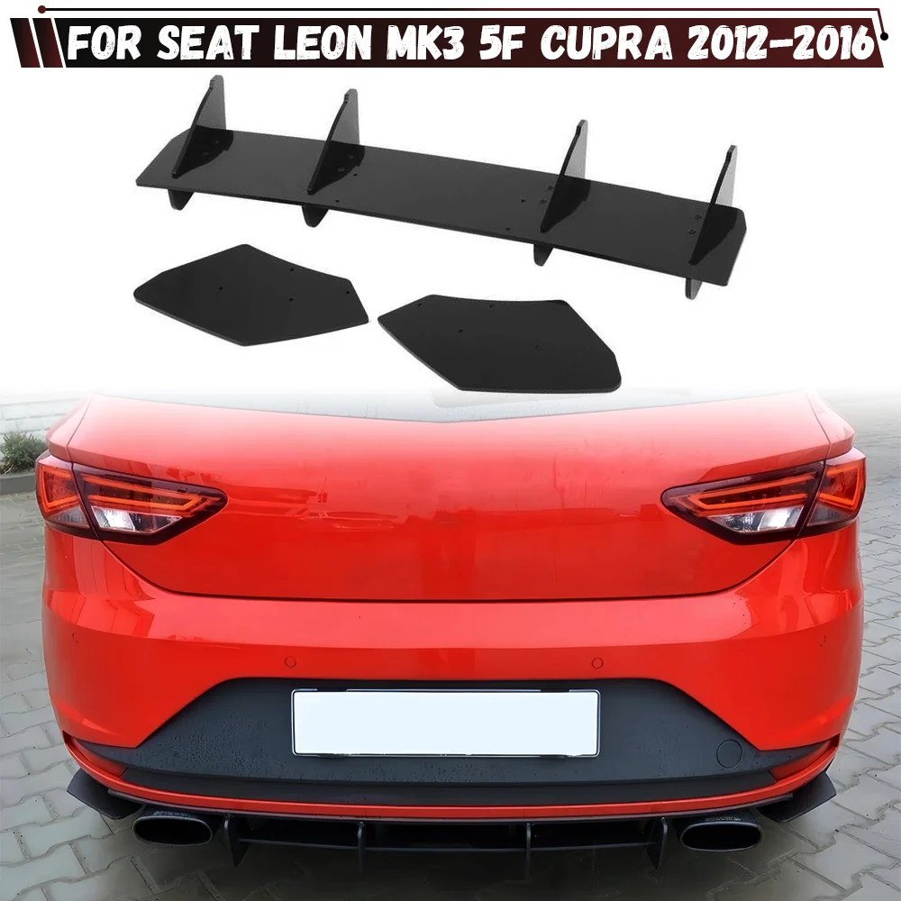 シートレオンmk3-5fクプラ2012-2013-2014-2015-2016前期型用リアバンパーディフューザーテールスプリッタースポイラープロテクターガード