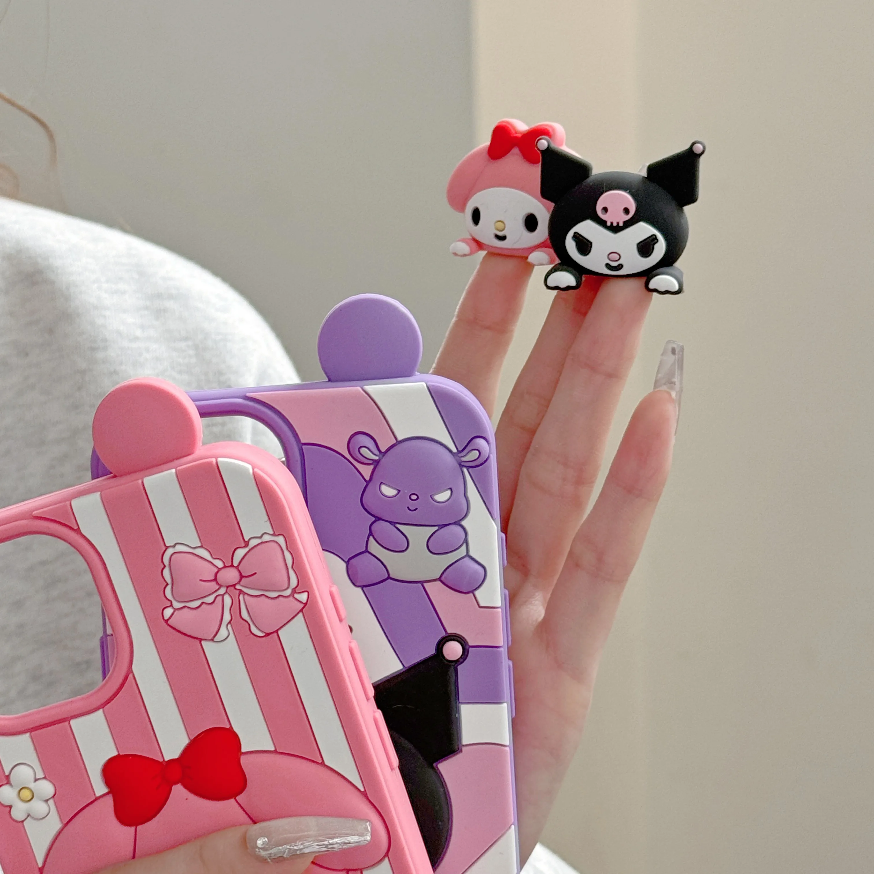 Sanrio Hello Kitty Cinnamoroll Stitch Melody Hangyodon Cartoon Anime For Phone 12 13 14 15 16 Pro Max Fall-proof phone case