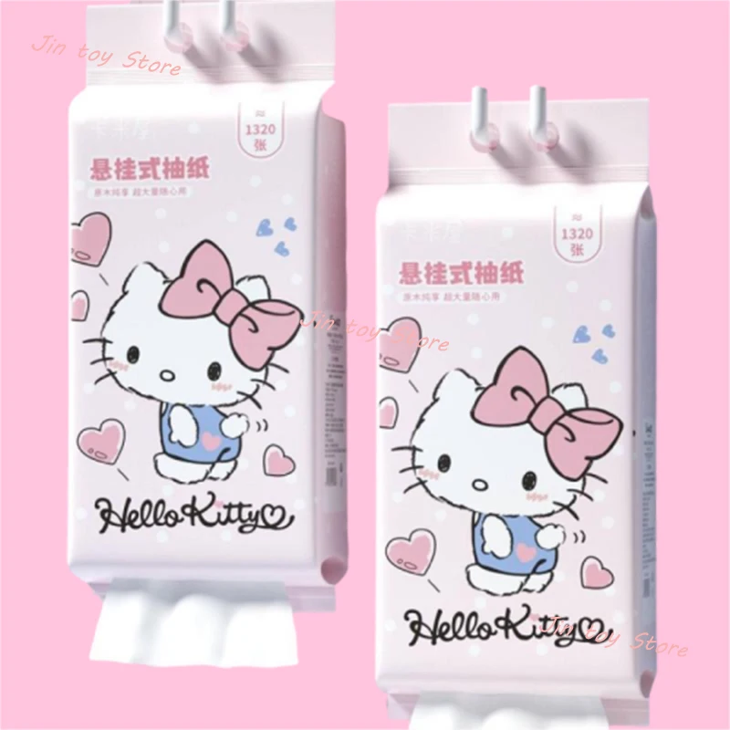 

Sanrio Hello Kitty Pochacco Hanging Tissues Kawaii Cartoon Puppy Kitty Cat Tissues Facial Tissue Wettable Toilet Paper Napkin