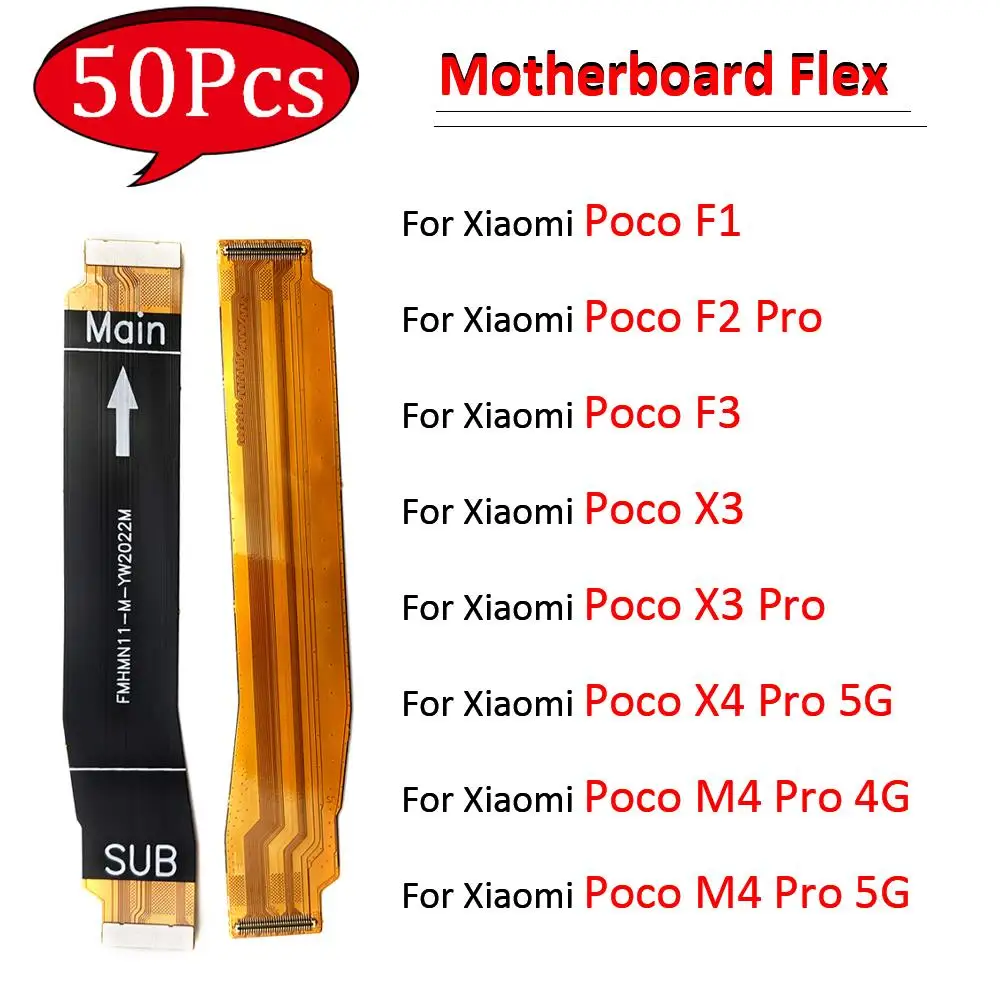 

50Pcs，For Xiaomi Poco X2 F2 Pro F1 F3 X3 M4 X4 Pro 4G 5G Main Board Motherboard Connector Mainboard Flex Cable Screen Ribbon