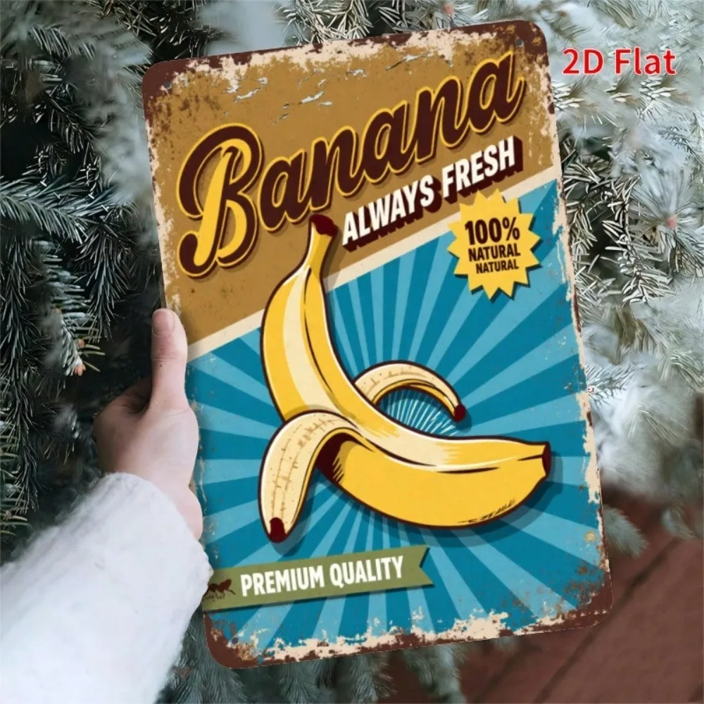 

VIGWOD Metal Wall Sign 2D Banana Logo Home Office Bar Garage Decor Rainproof