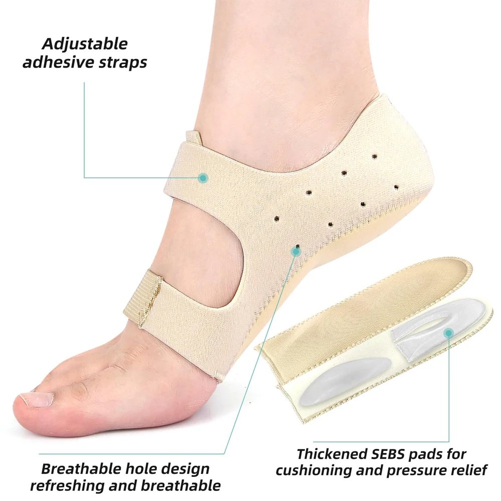 1 paar fasciitis plantaris gel hielbeschermers - hielcups met steunzool voor dames en heren - hielinzetstukken