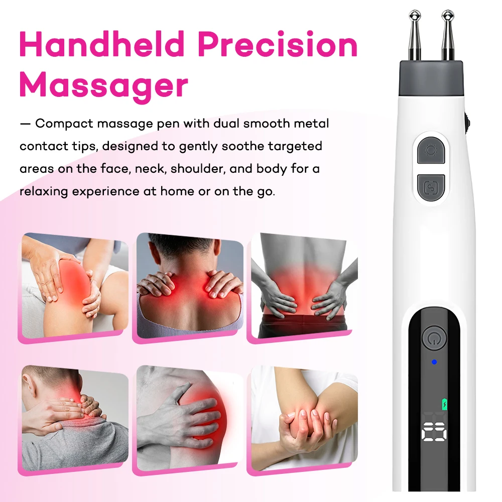 Rechargeable Portable Applicator Smart Precision Massage Device with LCD Display Refreshing Wellness Tool for Neck Back Shoulder
