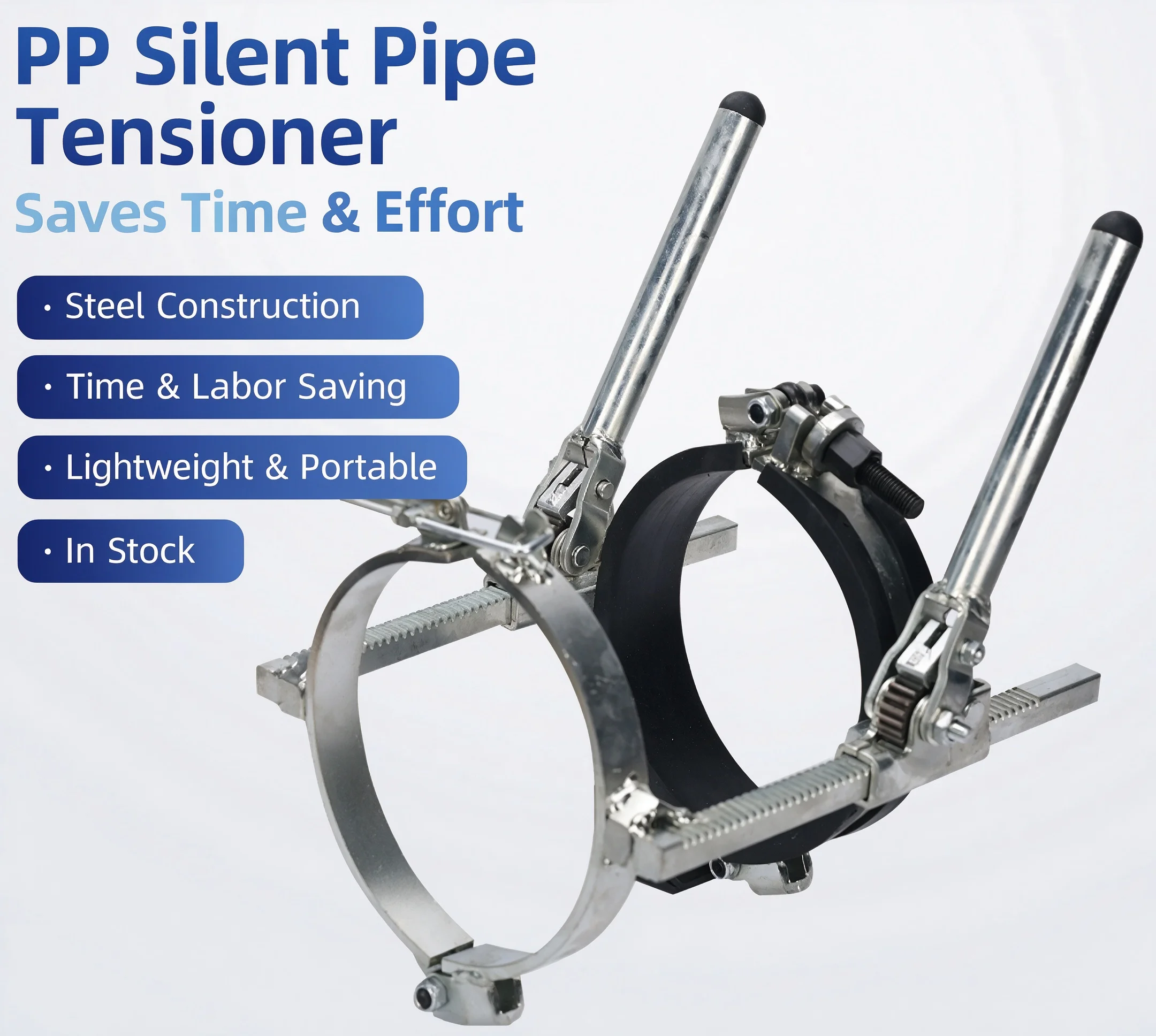 PP Pipe Installer Silent Tensioner Straight Flexible Socket Pp Silent Drain Pipe Butt Fastener