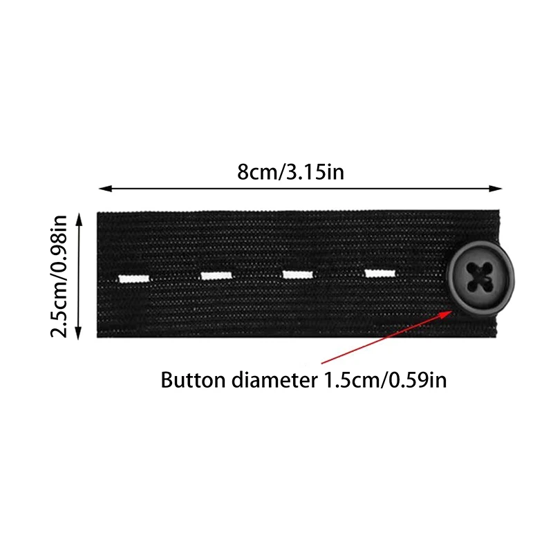 5 Stück Hosenverlängerungsgürtel, Unisex, Taillenband, für enge Hosen, Jeans, Röcke, Umstands-Hosen, Knopfverschlüsse, Bekleidung, DIY-Nähzubehör – Detail 8