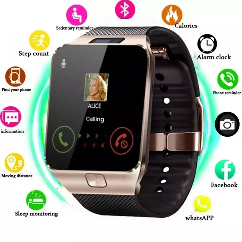 DZ09 Smart Watch Touch Screen Waterproof Sport Fitness Tracker Bracelet Support SIM TF Card Sleep Monitor Smartwatch Men Women