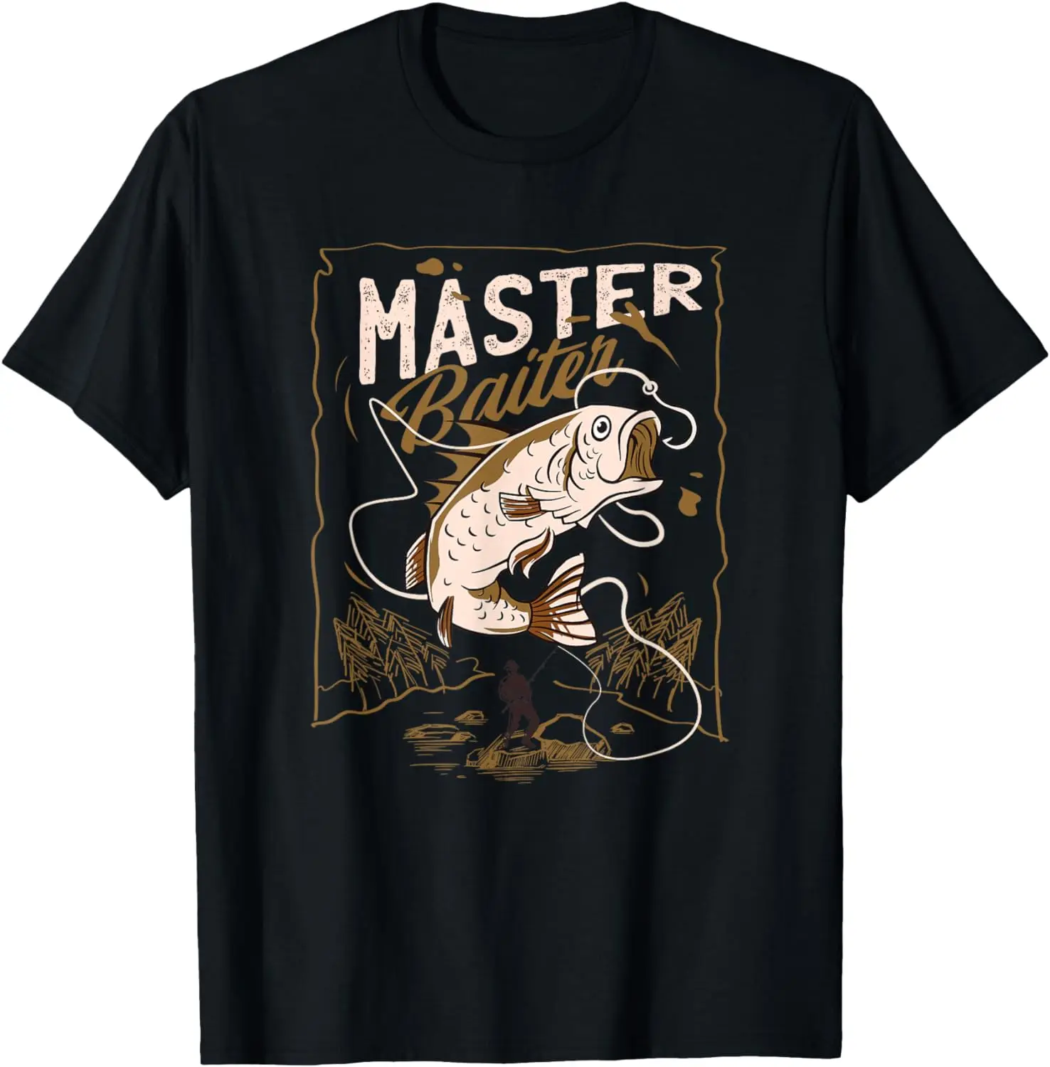 

Funny Professional Master Baiter Fishermen Adult Humor T-Shirt