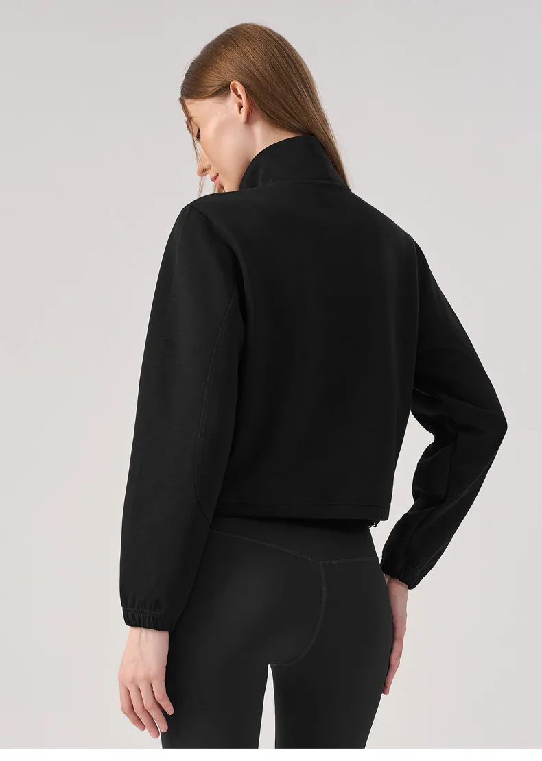 Women Half Zip Pullover Stand Collar Sweatshirt Autumn Winter Outdoor Sports Long Sleeve Top Tennis Fitness Yoga Jacket