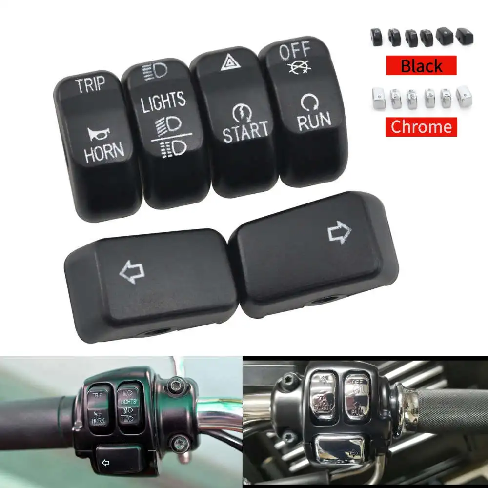 Zestaw do kapturek przełącznika motocykla sterowanie ręczne obudowa przełącznika osłona przycisku dla Harley Sportster XL 883 1200 14 + Dyna 12-17 Softail 11-15