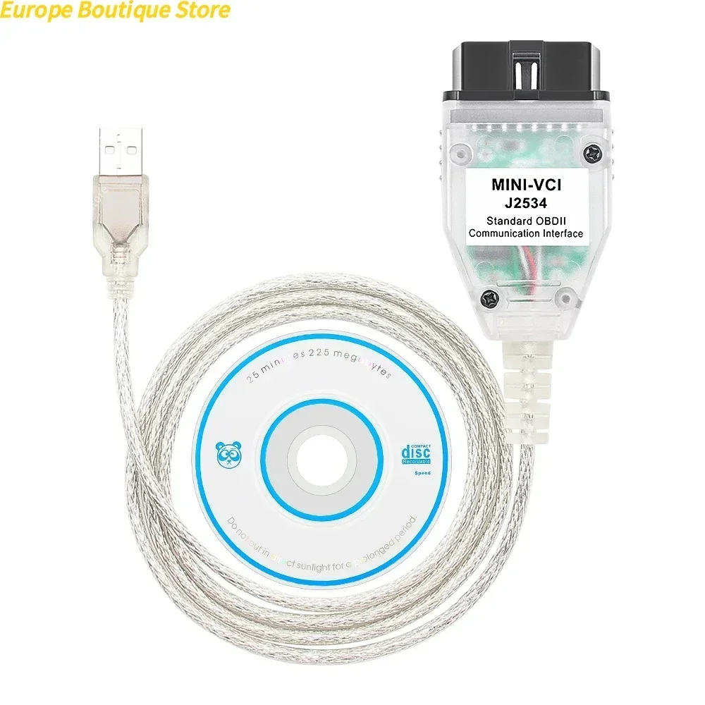 MINI VCI V2.0.4 Real Firmware J2534 Techstream V18.00.00 FTDI FT232RL Car Diagnostic Tool For Toyota MINIVCI K-Line/CAN-BUS