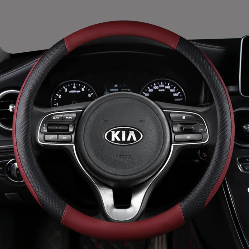 PU Leather Car Steering Wheel Cover For Kia K5 Optima 2016 2017 2018 Sportage KX5 2016-2018 2019 Niro 2017-2019 Auto Accessories